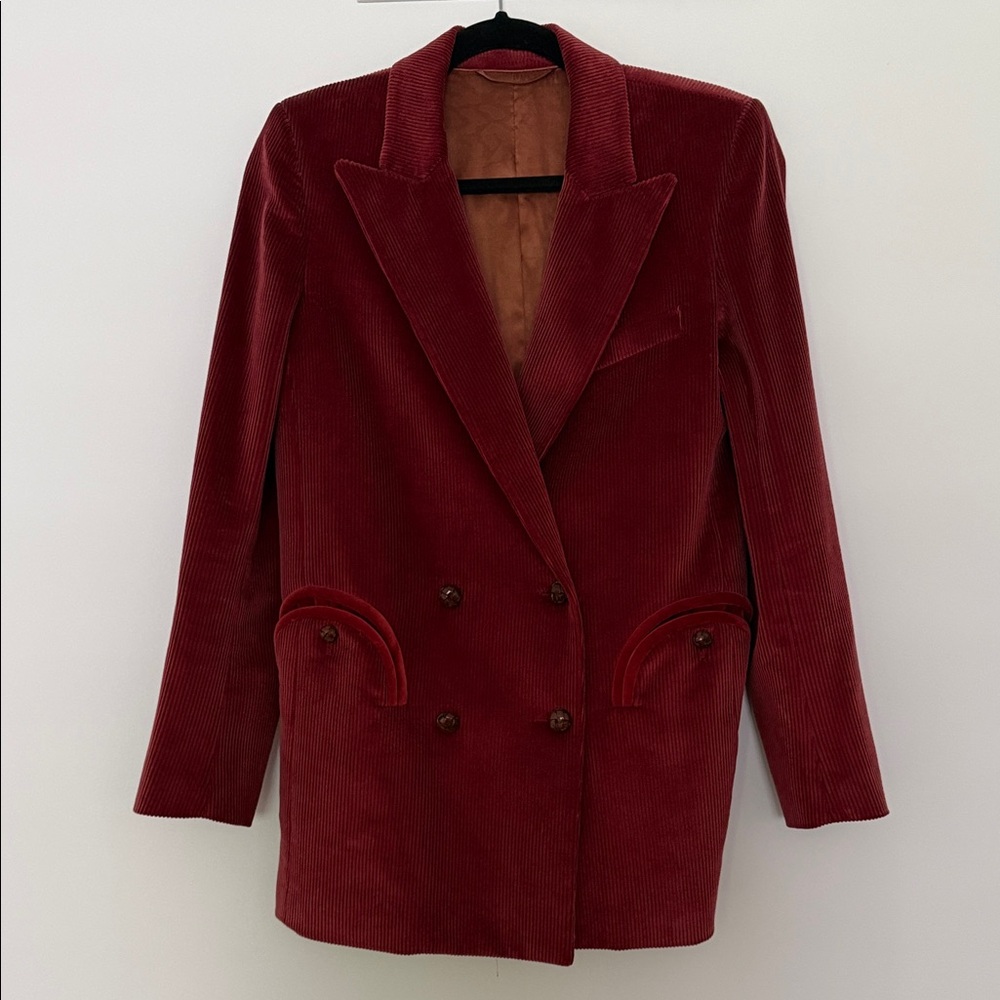 Blaze Milano Everyday Blazer Burgundy Corduroy - Size 1